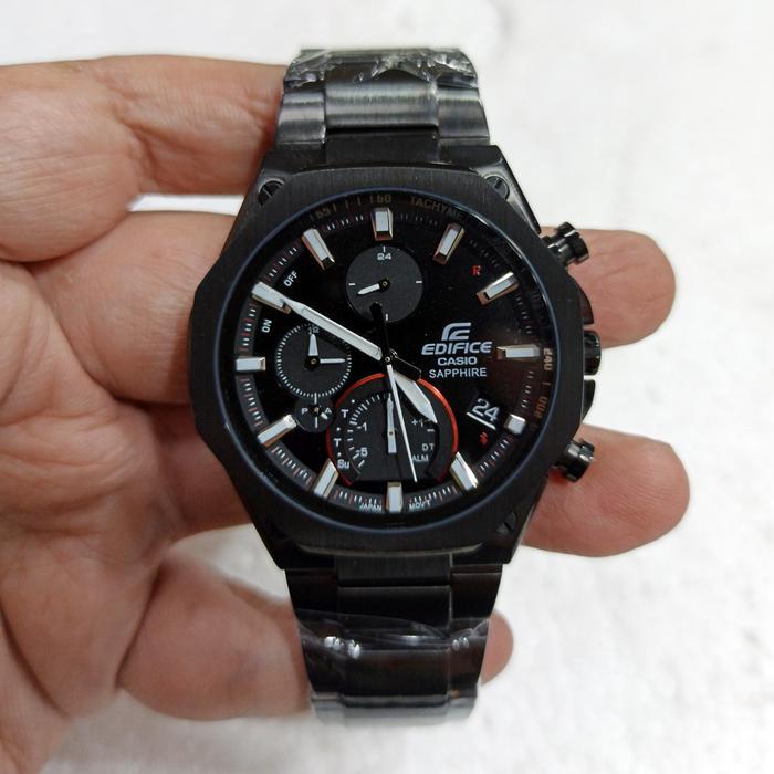 Jam Tangan Pria Casio EDIFICE EQB-1100DC-1A EQB-1100 Chronograph Red Black Steel