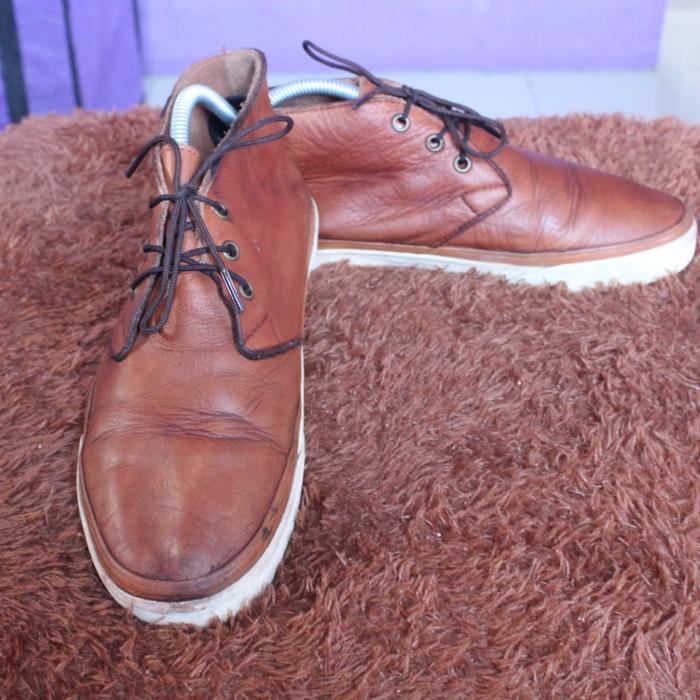 Sepatu chukka boot" Vans" Upper kulit asli tapak kokoh soze 42,5 insole 275