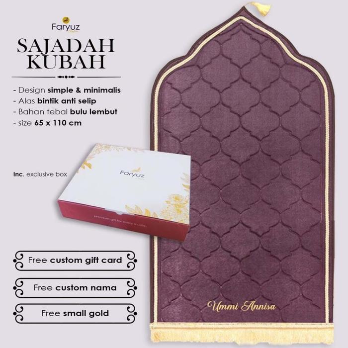 Sajadah Kubah Premium Sejadah Kerucut Packaging Box Hampers Kado Free Custom Nama Busa Tebal