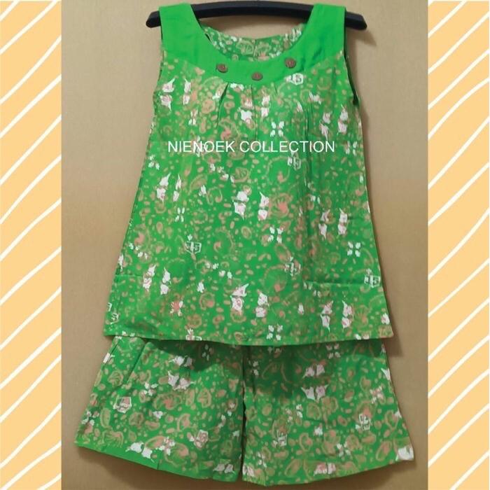 Batik Solo daster / celana pendek tanpa lengan