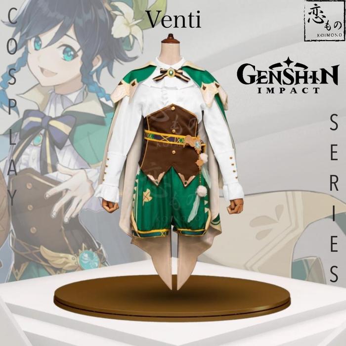 BERKUALITAS 【READY STOCK】KOIMONO VENTI GENSHIN IMPACT DEFAULT COSTUME COSPLAY SET WIG / SET KOSTUM C