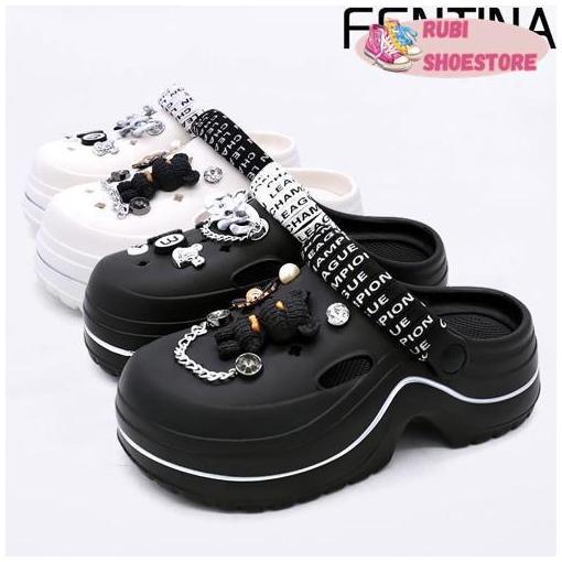 Sandal Kodok Dewasa Wanita Kekinian sandal Jelly Sandal Baim Wedges Sandal Fuji Anti-selip [Rubi Sho