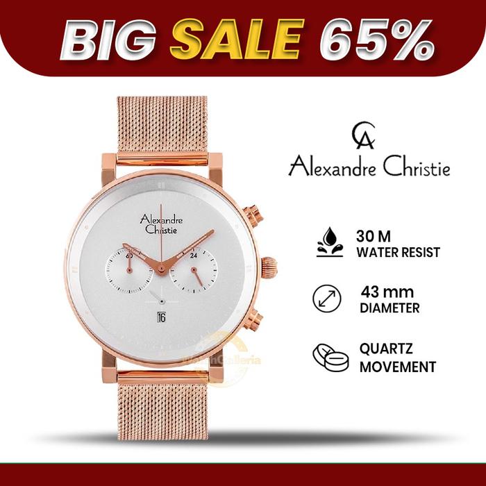 SALE Jam Tangan Pria Alexandre Christie AC 6547 MC BRGSL Original