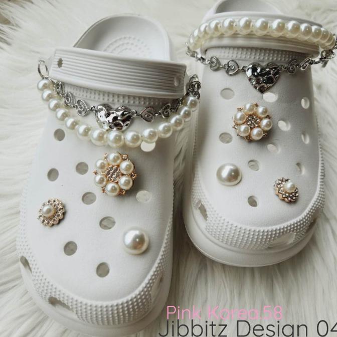 Jibbitz Crocs 1Set 8-12Pcs Rantai Mutiara 1Set Aksesoris Hiasan Diy Untuk Sandal Dan Tas Wanita Pin 
