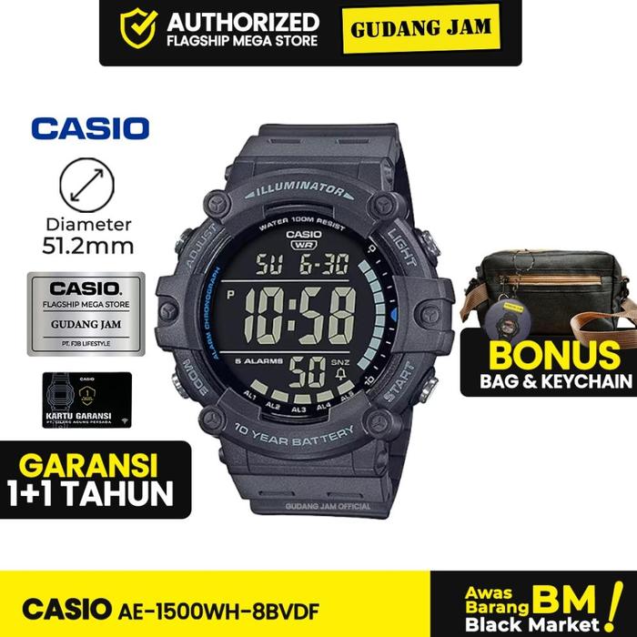 Jam Tangan Casio AE-1500WH-8BVDF AE-1500WH AE-1500 AE1500WH AE 1500WH