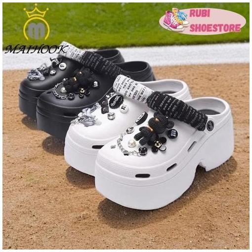 Sandal Baim Jibbitz Bintang Tinggi 7cm Bahan Eva Rubber | Baim Wedges Wanita Dewasa Fashion EVS Rubb