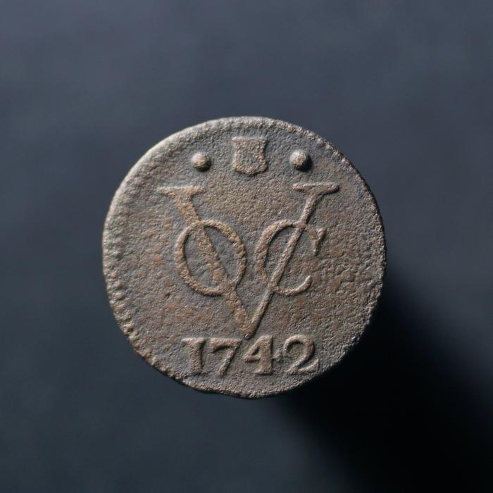 Uang Koin Kuno VOC 1 Duit Utrecht Tahun 1742 Nederlandsch Indie