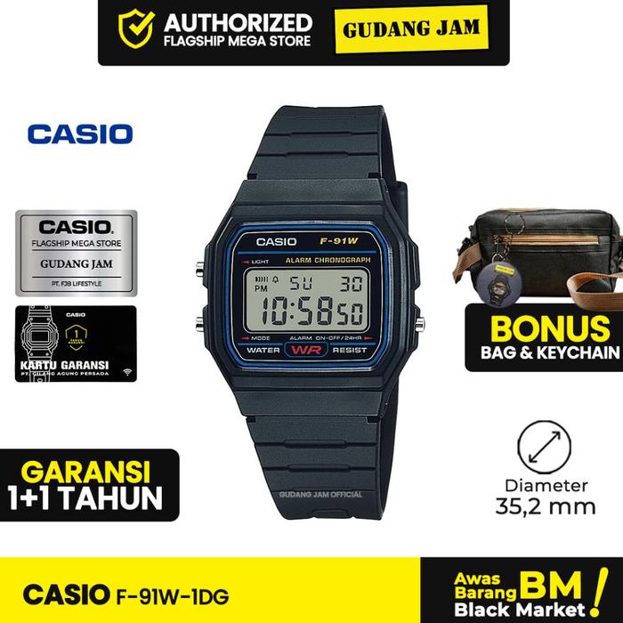 Jam Tangan Casio F-91W-1DG F-91W F-91 F91W F 91W *