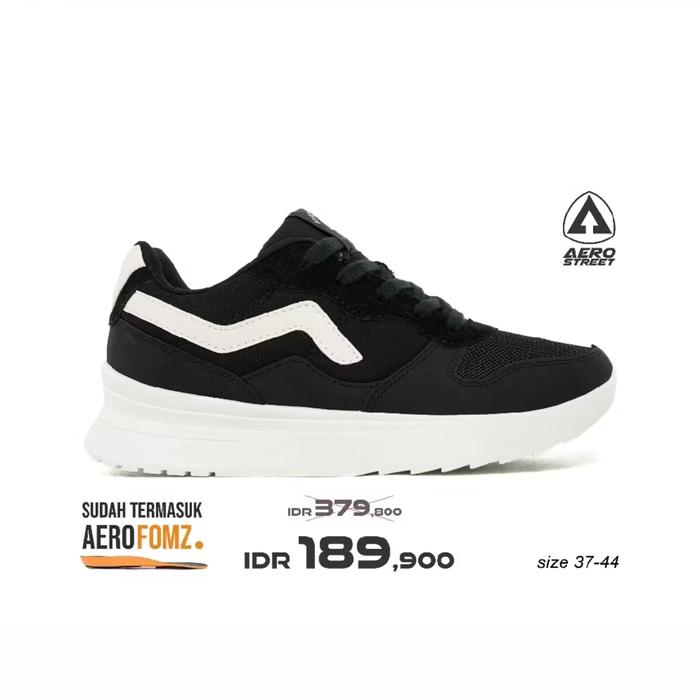 [TERMURAH 100% Original AEROSTREET] Aerosteet 37-44 Massive Evo Natural Hitam Emas Sepatu Sneakers C