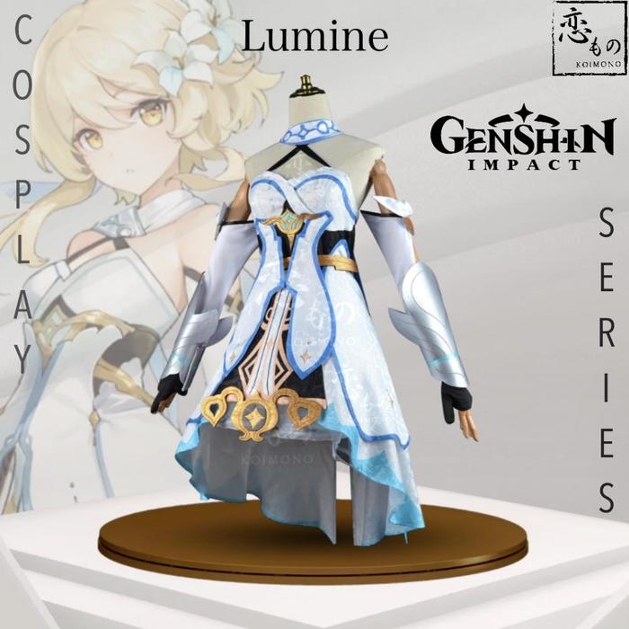BERKUALITAS KOIMONO LUMINE TRAVELER GENSHIN IMPACT MC FEMALE DEFAULT COSPLAY SET INCLUDE WIG + SHOES
