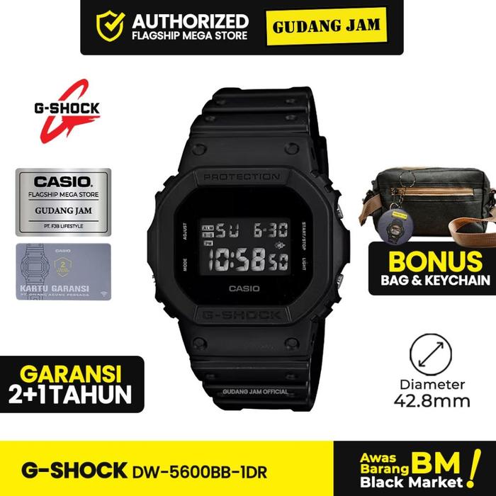 Jam Tangan G-Shock DW-5600BB-1DR DW-5600BB-1 DW-5600 DW5600BB DW 5600BB