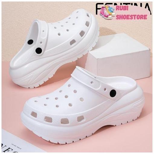 Sandal Kodok Wanita Kekinian Sandal Jelly Wanita Selop Sandal Baim Wedges Platform [Rubi Shoestore]