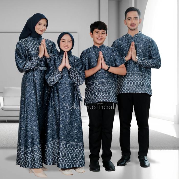 Terlaris Azkayla - Kiara Gamis Sarimbit Keluarga Baju Couple Family Set Lebaran Motif Dress Pesta Ko