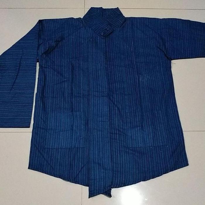 Baju Surjan Lurik Kecil Biru Baju Tradisional Jogja Solo Baju Surjan Lurik Adat Jawa Surjan Lurik