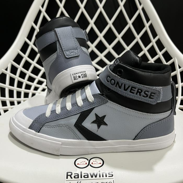 CONVERSE CT HI PRO BLAZE STRAP HEIRLOOM SILVER/BLACK/WHITE LEATHER (KID) Size EUR 37.5/23CM