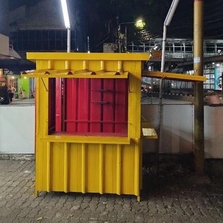 PB-12 Booth container gerobak kontainer knockdown bongkar pasang meja rombong jualan