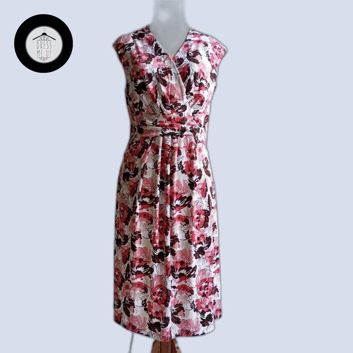 CJ Banks midi dress branded original USA. Bahan ITY warna Black/red/white, size 8/M
