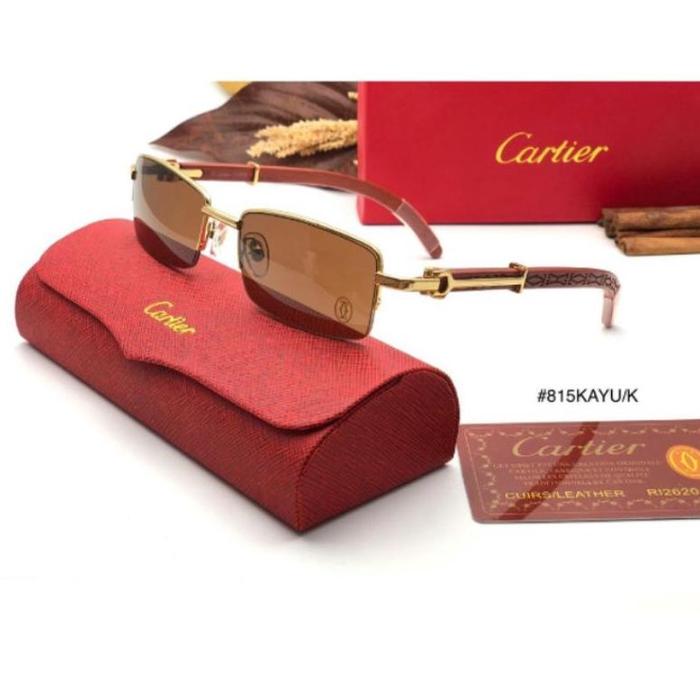 harga spesial KACAMATA SGL CARTIER KAYU KOTAK 9815 FULLSET BERKUALITAS