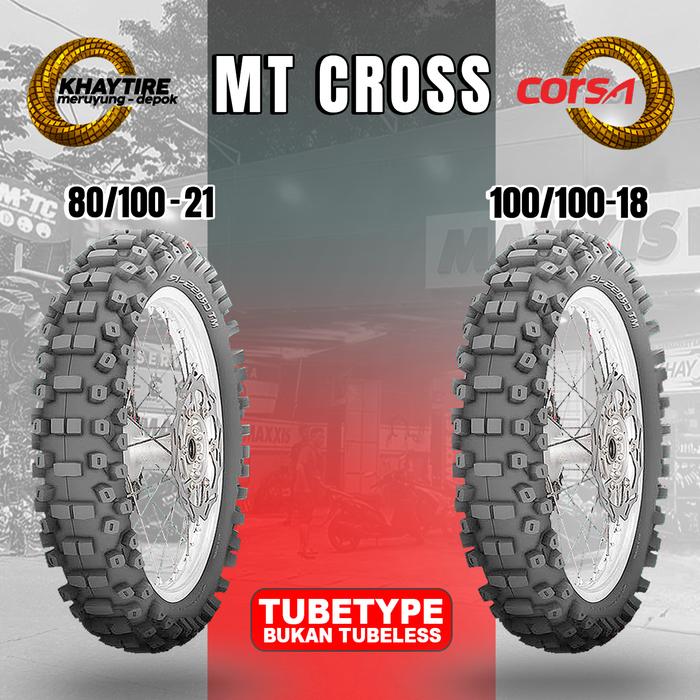 Paket Ban Motor TRAIL CORSA MT CROSS 80/100 Ring 21 - 100/100 Ring 18