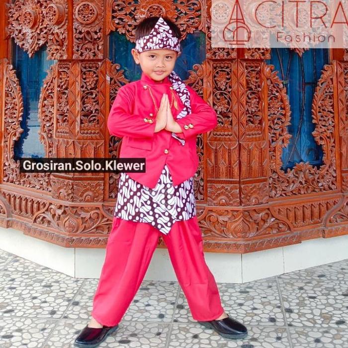 Dijamin Realpict Beskap Sunda Batik Putih / Beskap Sunda Anak / Beskap Sunda Premium / Setelan Adat 