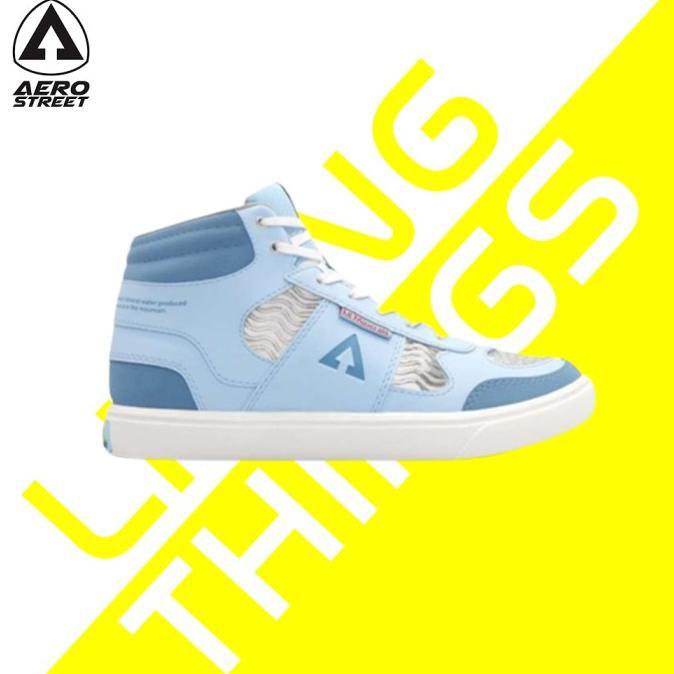 Aerostreet x Le Minerale Putih Biru - Sepatu Sneakers Aero LeMinerale
