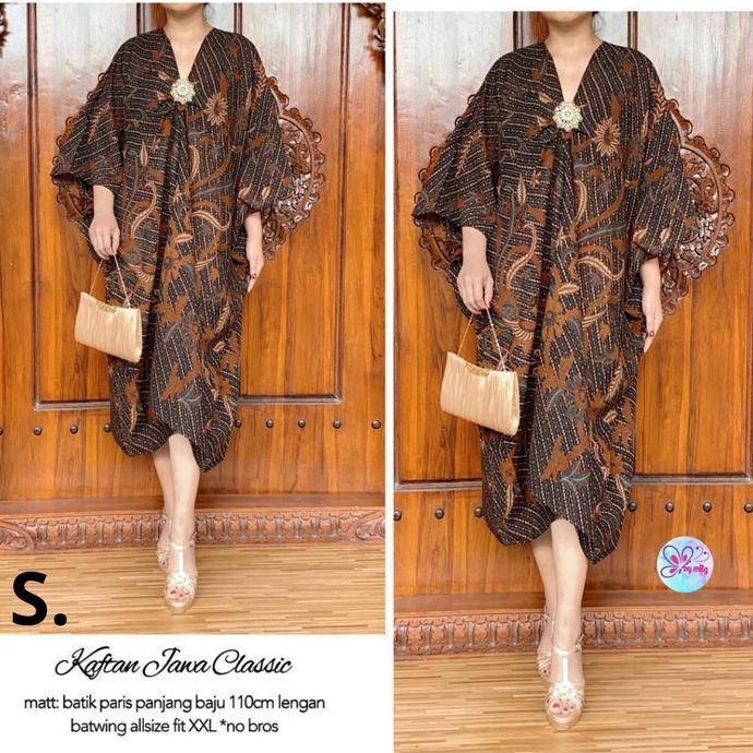 Baju Batik Wanita Kaftan Modern Dress Tunik Jw Cl 5 Paris -Mg