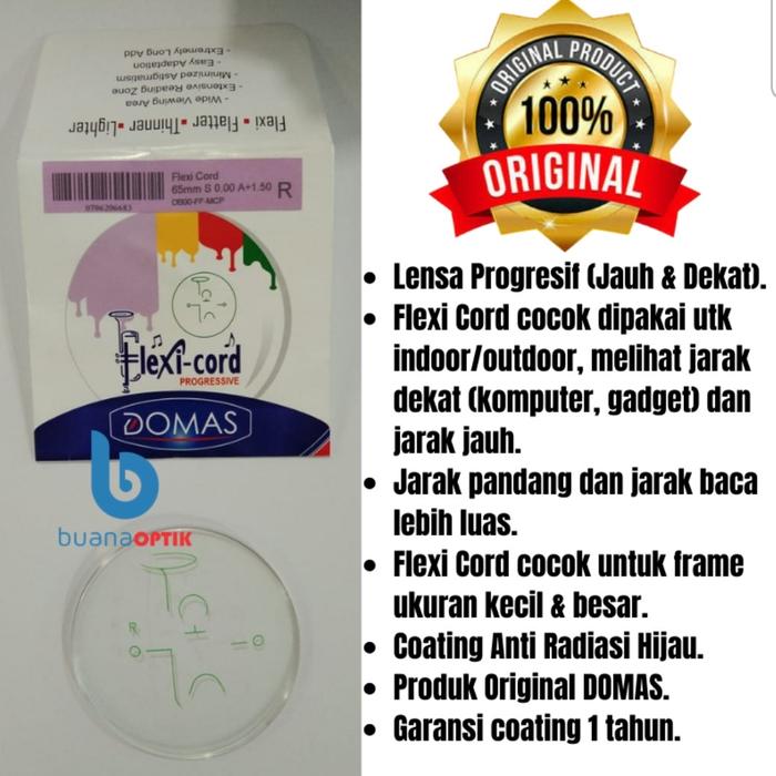 LENSA KACAMATA PROGRESIF FLEXI CORD RX GOSOK DOMAS