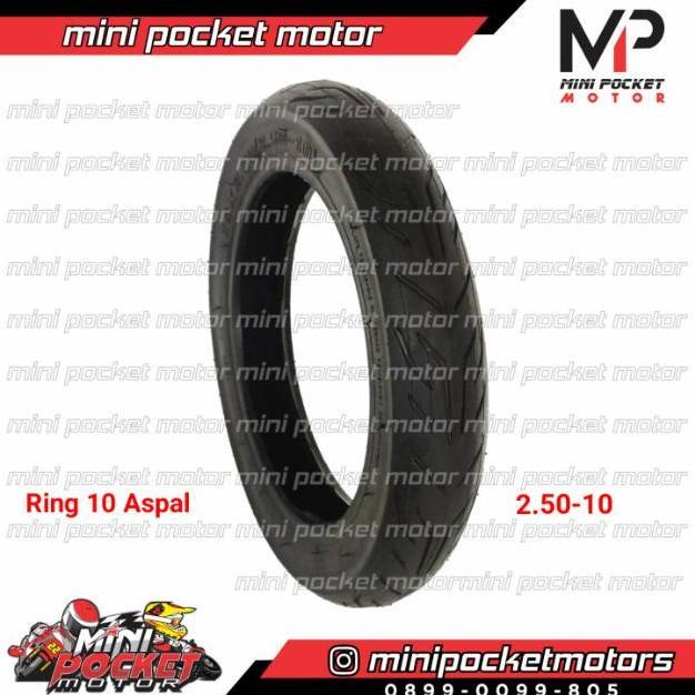 Ban Luar Aspal Ring 10 Ban Trail 2.50-10 Aspal OnRoad Trail Mini Ring 10