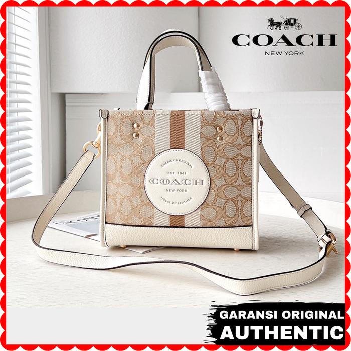 Tas Coach Wanita Dempsey Tote 22 In Signature Jacquard Original Store Branded Authentic