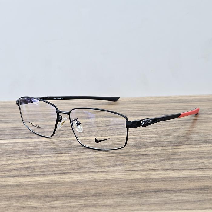 frame kacamata pria wanita sporty kotak nike 2107-1 58 hitam merah
