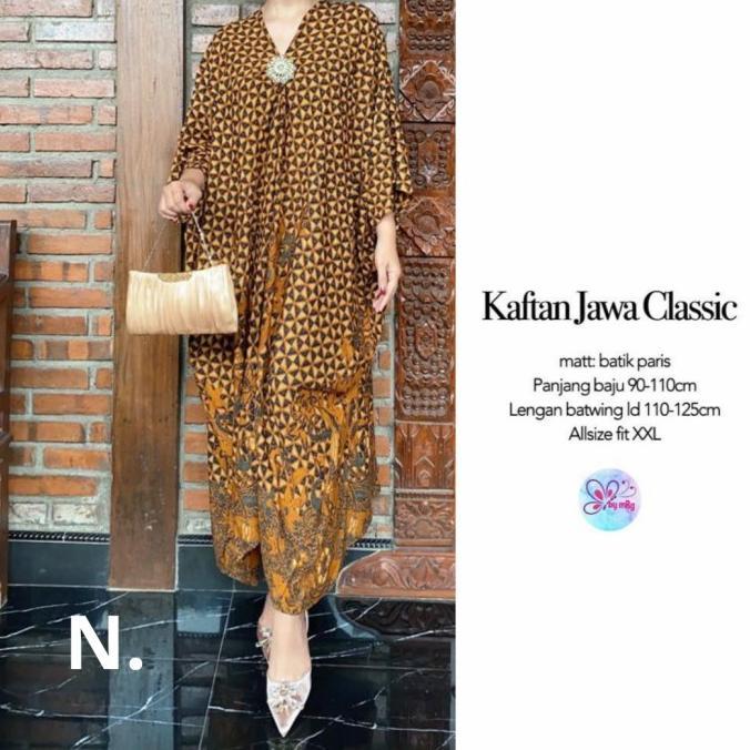 Baju Batik Wanita Kaftan Modern Dress Tunik Jw Cl 4 Paris -Mg