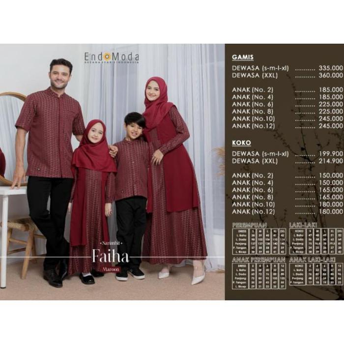 Endomoda Sarimbit Faiha Maroon Gamis pesta