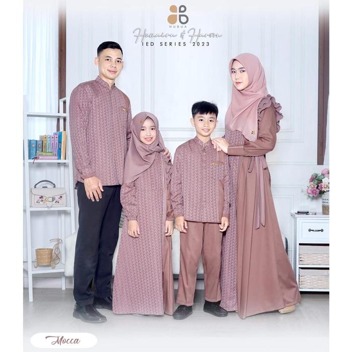 Sarimbit Keluarga Nubua Humaira & Harun Mocca - Baju Couple Gamis Koko