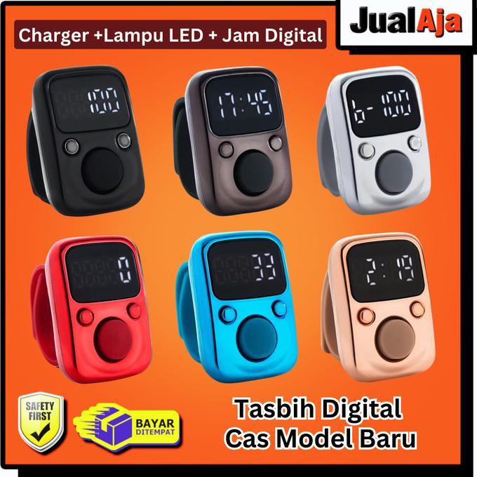 Tasbih Digital Charger LED Jam Digital Premium