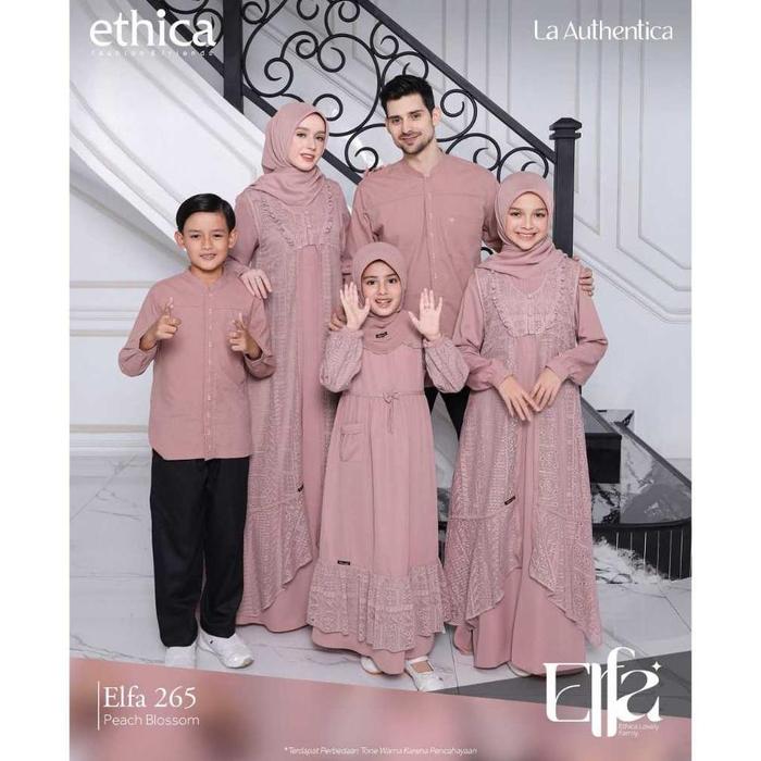 Sarimbit Keluarga Elfa 265 Peach Blossom by Ethica Official / Sarimbit Ethica / Gamis Kagumi 268 / G