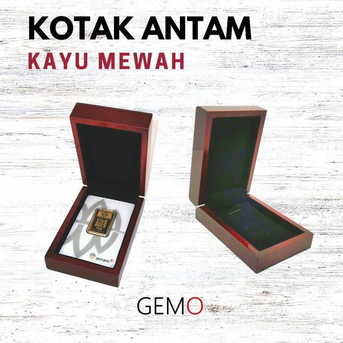 (PROMO) KOTAK KARTU EMAS ANTAM BERBAHAN KAYU MEWAH / BOX TEMPAT PENYIMPANAN LOGAM MULIA EMAS BATANGA