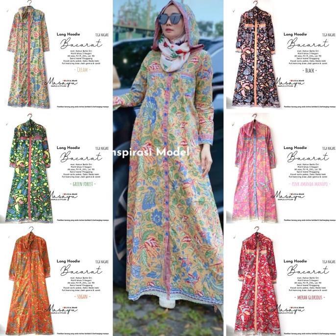 Gamis Batik Long Hoodie Tiga Negeri
