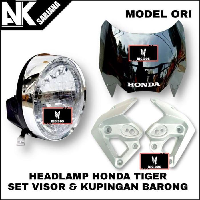 ADA REFLEKTOR LAMPU DEPAN HEADLAMP HONDA TIGER TIREV TIGER REVO SET VISOR 2MM 3MM DAN KUPINGAN BARON
