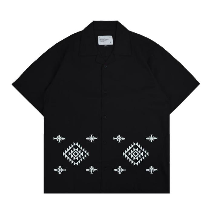 Terlaris Mickout Kemeja Kasual "Tribe" Hitam | Casual Shirt "Tribe" Black
