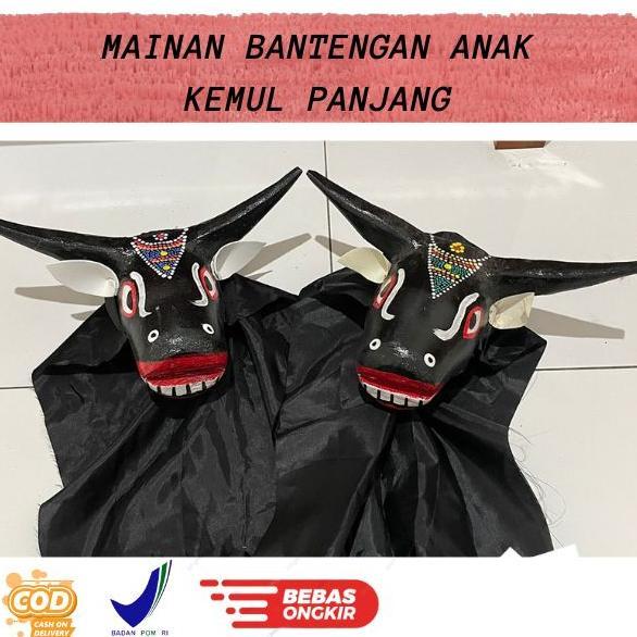 ADA COD / Bantengan Kemol Panjang / Bantengan Anak Murah / Bantengan Anak / Topeng Banteng Jaranan /