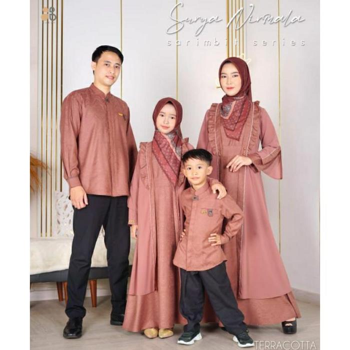 Nubua Sarimbit Surya Nirmala Teracota Baju Lebaran Couple Keluarga