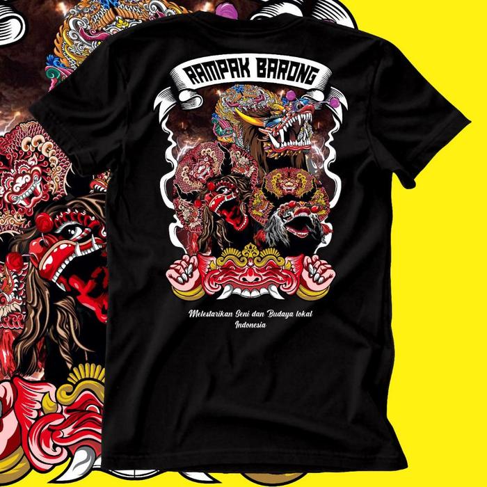 ADA . Kaos Rampak Barong Devil Jaranan Kediri Katun Unisek Pria Wanita Bahan Adem