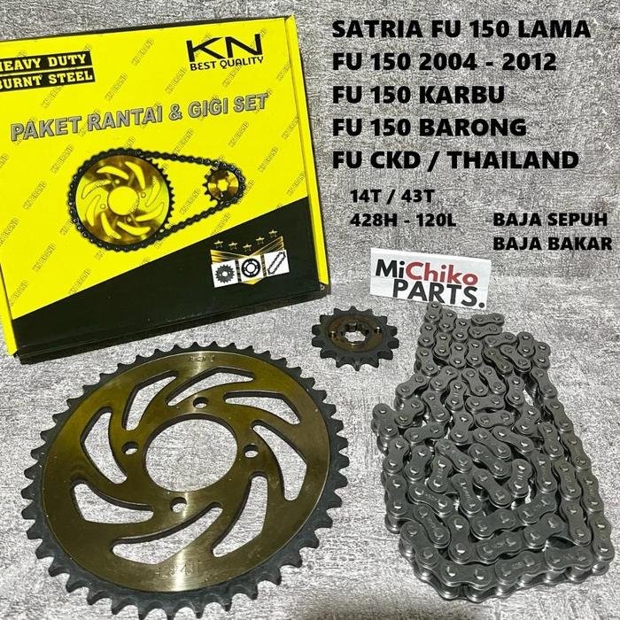 ADA [HEAVY DUTY] Gear Gir Set Rantai Rante 428H Satria Fu 150 Lama Karbu Old Barong 2004 - 2012 14T 