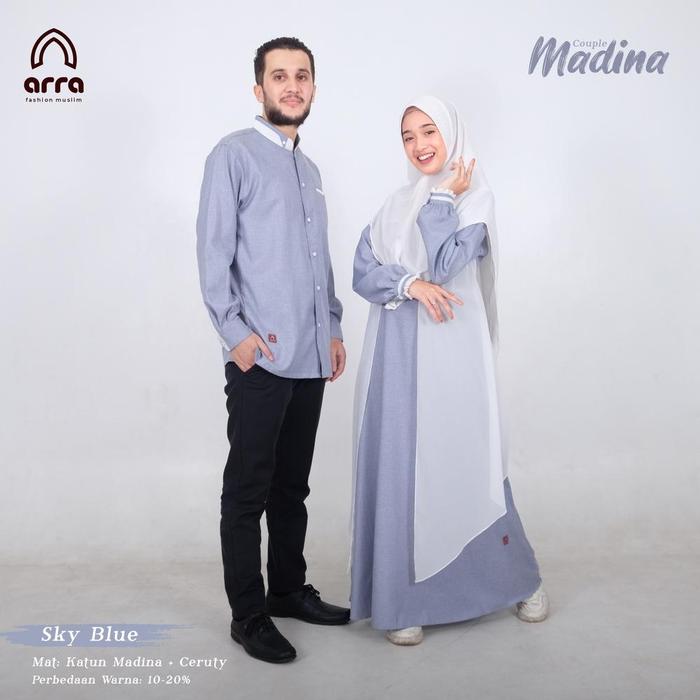 gamis terbaru 2022 baju lebaran SARIMBIT MADINA couple cauple kapel Set Keluarga Family Pasangan Sua