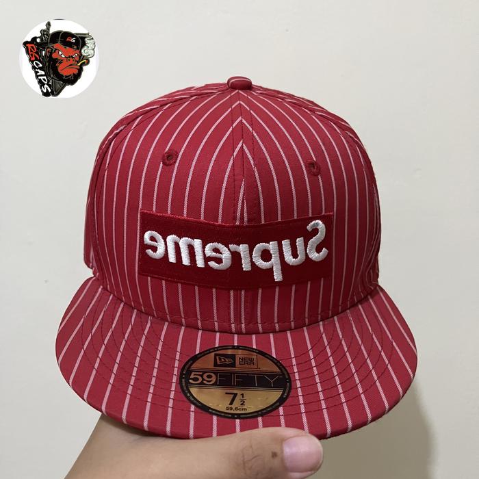 Topi New Era Supreme CDG Red size 7 1/2