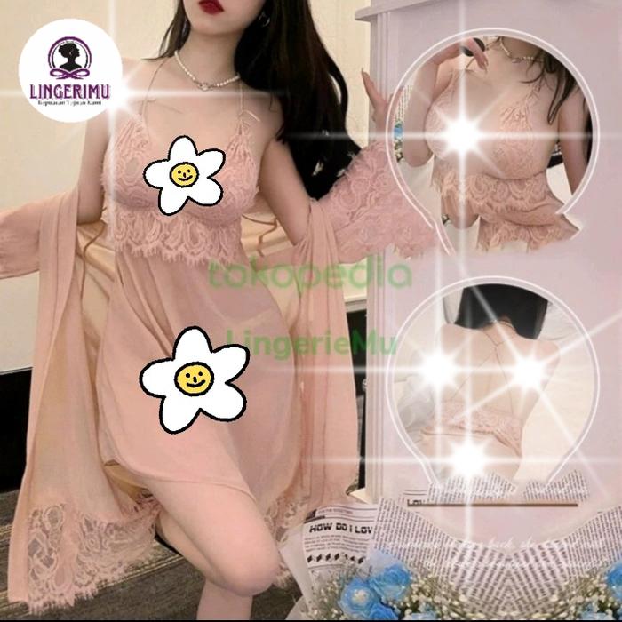 lingerie sexy transparan kimono all size jumbo