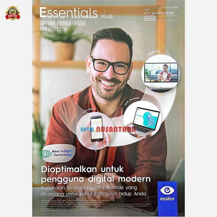 Lensa Kacamata Elements day & Night protection Essilor