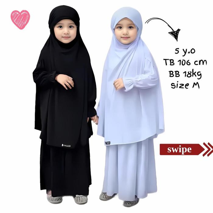 tjm FK Baju Gamis Anak French Khimar Cadar Usia 4 5 6 7 8 9 10 11 12 Tahun Burgundy Set Premium Bran