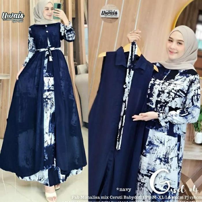 GISEL MAXY SET OUTER - GAMIS GISEL MAXY - GAMIS MONALISA SET OUTER TERBARU - GAMIS MONALISA ABSTRAK 