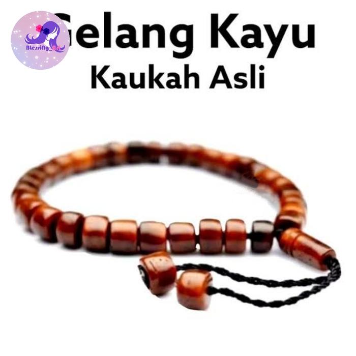 Gelang Tasbih Kaukah 33 butir Coklat Original